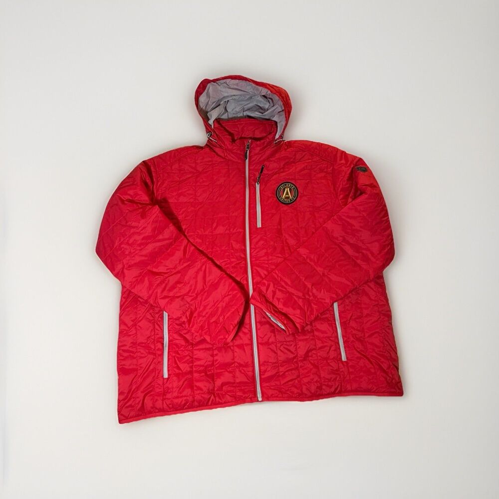 NWT Cutter & Buck Atlanta United FC Rainier PrimaLoft Hooded Jacket Mens XXL Red